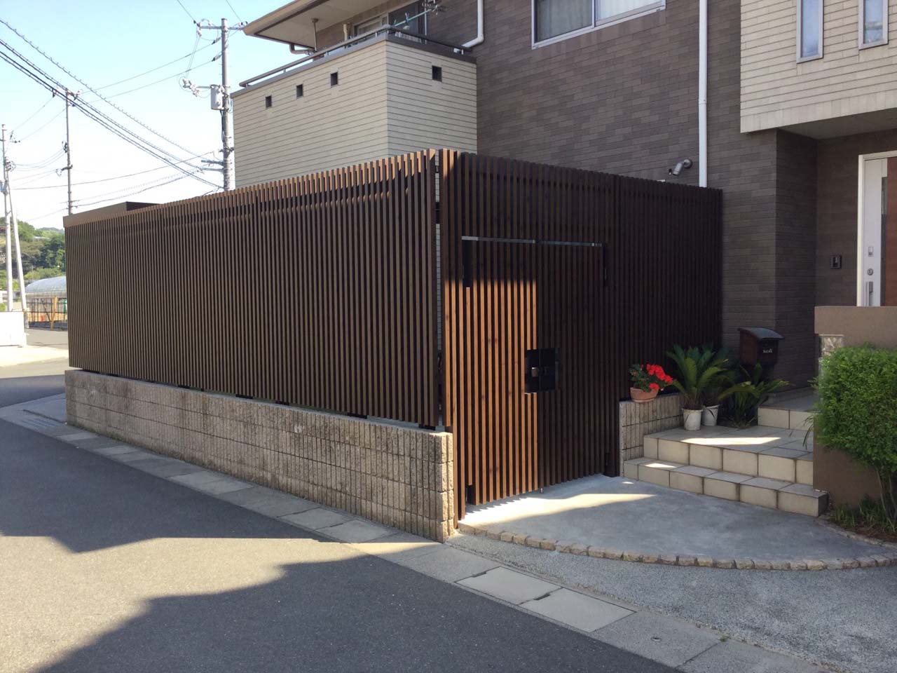 フェンスの工事の画像